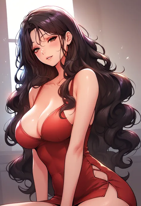 score_9, score_8_up, score_7_up, score_6_up, score_5_up, score_4_up, yu hee, brown eyes, black hair, long hair, large breasts, r...