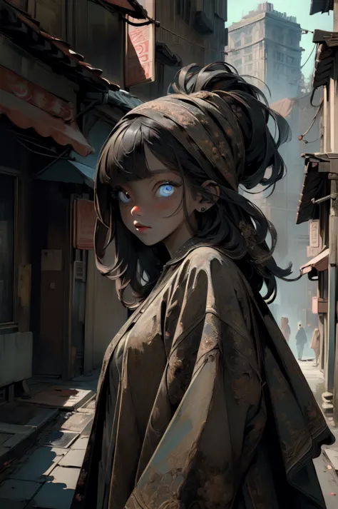 (Masterpiece, Best Quality, ultra detailed: 1.6), illustration, (Single, 1 girl, Beautiful detailed eyes: 1.2), City, street, Fi...