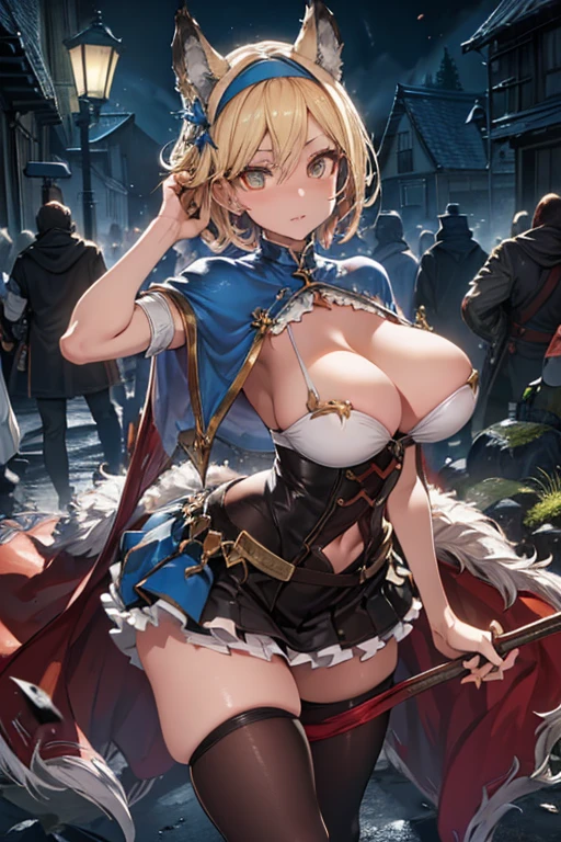 Motion Blur,Wielding a giant axe,Twist your body,Battle pose,Sit down,Spread your legs wide,Leg spread,anger,shout,wolf headgear,Smash with an axe,Attack Motion,
djeeta,Zeta,One Girl,Blonde,Shiny Hair,short hair,hair band,Brown eyes,teenage,cute,
very shiny 肌,Shiny body,plastic glitter 肌,exaggerated shiny 肌,illuminated 肌,
(Huge breasts, Glamour:1.1),(Huge hips),Tight waist,Long legs,curve,Cleavage,erotic,Bold,Revealing clothing,show 肌,
(Realistic eyes, Natural skin texture, Realistic facial details),
High resolution,Sharp focus,(Super detailed,Very detailed),(Very detailed CG unity 8k wallpaper),(((Vibrant colors))),{best illustration},
Beautiful Eyes,Symmetrical eyes,Big eyes:1.5,Seductive eyes,((complete anatomy)),Perfect Fingers,
 　djeetawolf, wolf costume, headband,White mini skirt,(wolf headgear), Battleaxe,
Cowboy Shot,
Mysterious underground labyrinth,A lantern that emits a soft glow,Dangerous Dungeon,dark,Mossy wall,Cracked cobblestones,Mysterious atmosphere,Medieval European style,