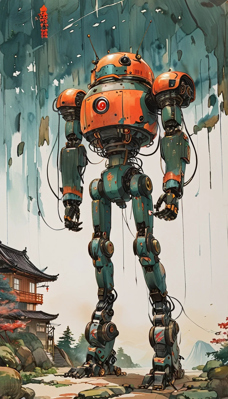 skizzieren、Der Stil des Kawanabe Kyosai、Käfer Roboter、3 m