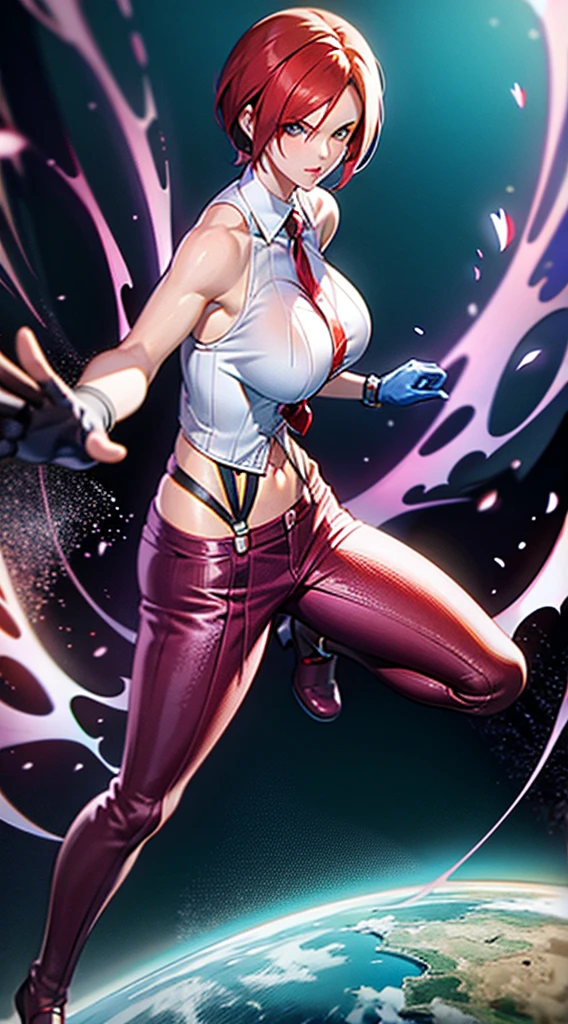 Blue mary sexy kof female character without bra 