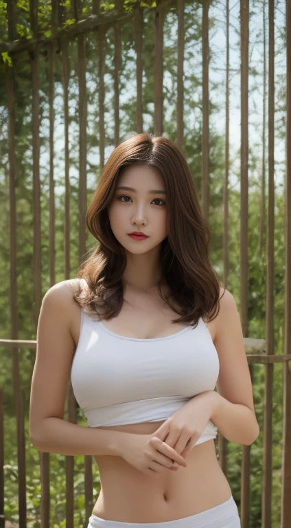 （（Highest quality，8ก，Masterpiece：1.3）），beautiful woman，Hide your face，1个 girl with giant breasts，Beautiful big breasts：1.3，Slender stomach：1.1，Women&#39;s bras，，long black hair，（Kneeling on the bed），Highly detailed face，Highly detailed lips，Detailed eyes，Double eyelids，pink cardigan