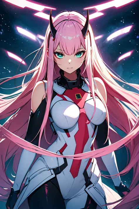 work of art, maximum quality, best qualityer, offcial art, beautiful and aesthetic, アニメ, 1 girl, zero two, extremely detaild, co...