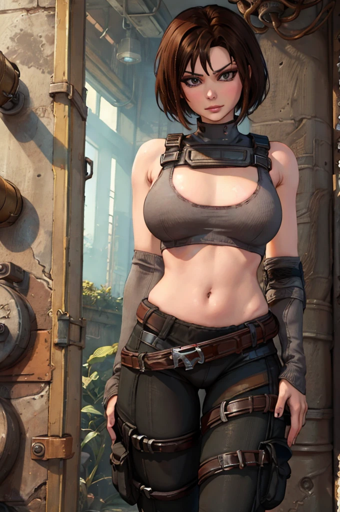 Trishka Novak - Bulletstorm, erotic, porn, hentai, sexy girl with short brown hair, nude tits, dirty pants