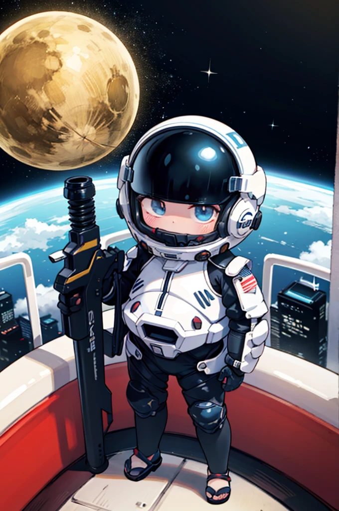 masterpiece，high quality，High resolution，32k，Attention to detail，Sleek design，Ultra-high-tech biotechnology combat suit，standing on a roof，Overlooking the city，Japanese special effects and American manga style，Space Sheriff&#39;s metallic suit，Transparent armor，Very short stature，Very small ，cute，Large Breasts，Red School Bag，Bruises and gestures，Smooth and shiny，very dynamic，fast，Natural light，Very detailed, Ultra-fine painting, Very delicate，creativity，Cinema Lighting，Best Shadow，masterpiece-解剖学-完璧，