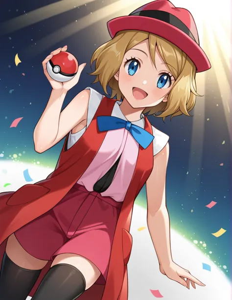 score_9, score_8_up, score_7_up, source_anime, rating_safe, break serena \(pokemon\), 1girl, blue eyes, eyelashes, short hair, b...