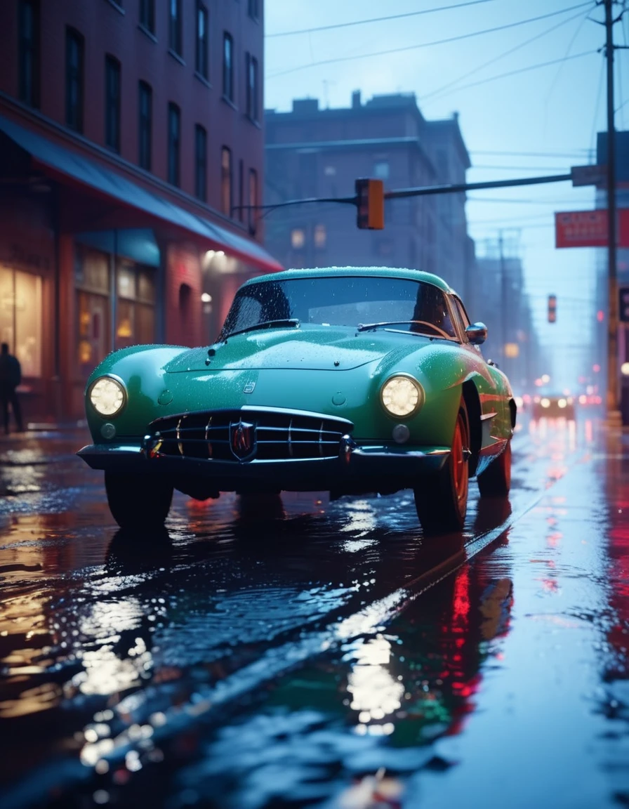 (Masterpiece, cinematic film still: 1.8). Close-up of car driving on wet street, Wojtek FUS, HypeRealistic octane rendering, 8K High Detail Concept Art, 8K Octane 3D Rendering, octane cgsociety, Daniel Maidman Octane Render, Render 8K octane number renderings realistically, Cinematic 4K wallpapers, Cinematic 4K wallpapers, Photo realistic octane rendering, octane trending on cgsociety