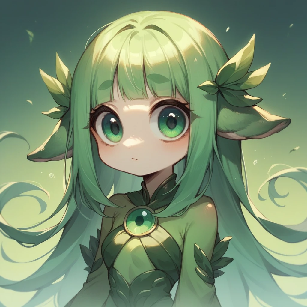 Costume, long hair, girl, big eyes, green mountains and green water,