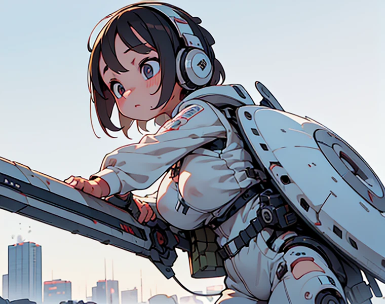 (Top quality, ultra-high resolution, ultra-high definition, historical masterpiece) (High-definition CG illustration: 1.2) One mechanized soldier girl fighting something (((Like the picture, a short, cute girl))) (Mini, short, short, petite) (Younger, younger, lowering the apparent age, becoming younger) (Realistic anime face, anatomically correct eyes, large pupils, large face, beautiful face is preferable) (Perfect white skin) (Shiny skin, oil, wet, sweat, steam,) (Mechanical prosthetic limbs, headphones, jet booster on waist,) (Sword, hammer, gun, shield, any weapon) (Carefully drawn shaved pussy, nipple correction, gigantic huge breasts) (Combat speed, high-speed combat, low-altitude flight) (Active poses, dynamic angles) Original and effective use of LoRA