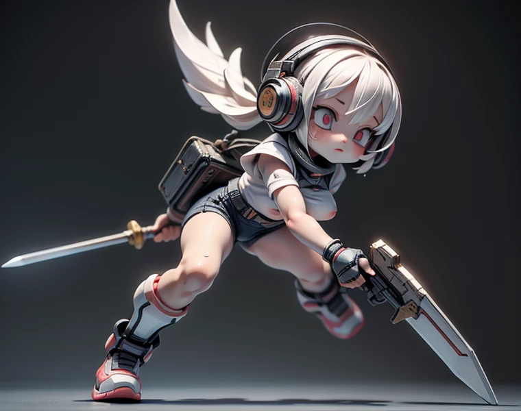 (Top quality, ultra-high resolution, ultra-high definition, historical masterpiece) (High-definition CG illustration: 1.2) One mechanized soldier girl fighting something (((Like the picture, a short, cute girl))) (Mini, short, short, petite) (Younger, younger, lowering the apparent age, becoming younger) (Realistic anime face, anatomically correct eyes, large pupils, large face, beautiful face is preferable) (Perfect white skin) (Shiny skin, oil, wet, sweat, steam,) (Mechanical prosthetic limbs, headphones, jet booster on waist,) (Sword, hammer, gun, shield, any weapon) (Carefully drawn shaved pussy, nipple correction, gigantic breasts, huge breasts) (Combat speed, high-speed combat, low-altitude flight) (Active poses, dynamic angles) Original and effective use of LoRA