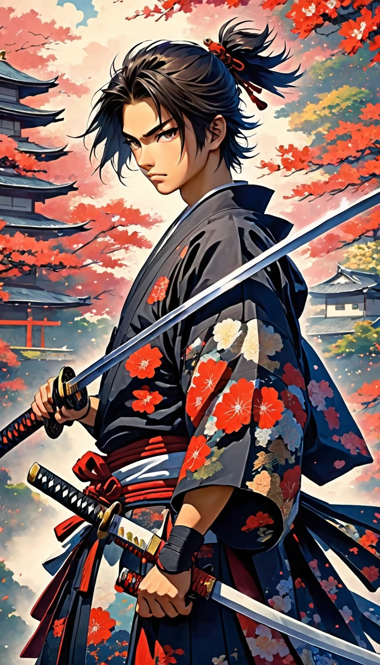 samurai boy, (one Japanese sword)