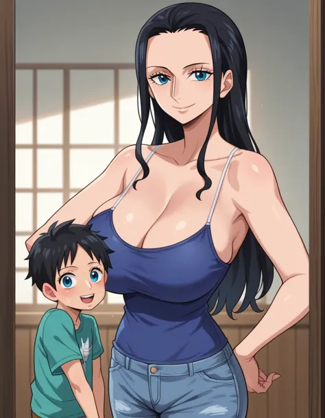 score_9, score_8_up, score_7_up, best quality, source_anime, anime screencap, clear face, 1girl, nico robin, black hair, long ha...