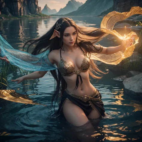 Abra digital master in 3D render by artist arwen. The image is represented by a seductive and feminine elf with seductive pose i...