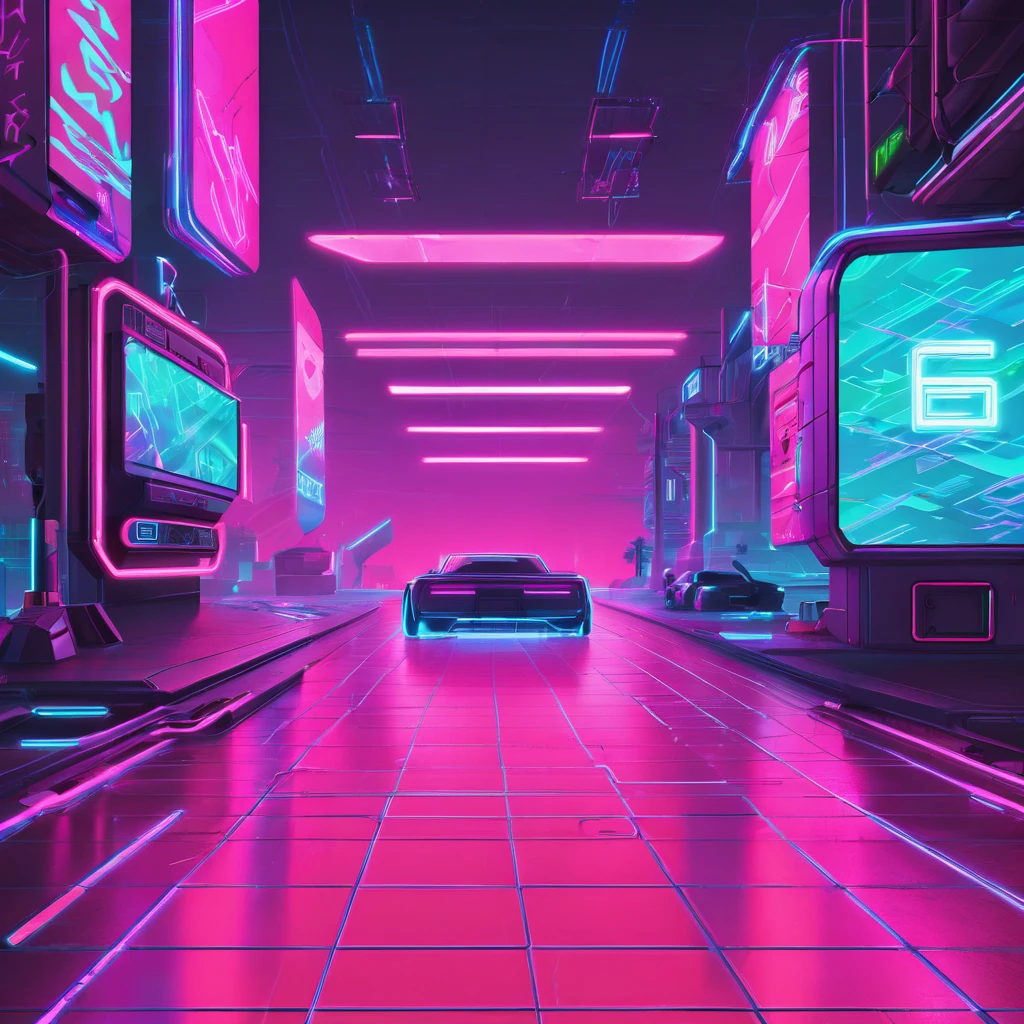 Create a digital artwork for a website background that combines Vaporwave, Cyberpunk, and pre-Columbian aesthetics. The scene should feature detailed pre-Columbian monoliths instead of Greek sculptures, placed in a retro-futuristic environment. The floor should have a neon-glowing grid pattern, typical of Vaporwave, and the background should mix dark, rainy, urban landscapes with vibrant neon lights, reflecting a Cyberpunk vibe. Incorporate the brand colors prominently: #39E600 (bright green), #E600Ce (vivid magenta), and #00E6A (teal). The monoliths should exude an ancient, mystical aura, with patterns and symbols inspired by indigenous nobility. The overall feel should seamlessly blend ancient history with futuristic digital aesthetics, creating a unique and captivating visual experience."