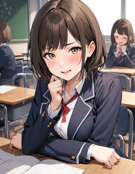 (best quality:1.2), 1girl, school classroom, high school girl