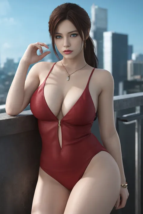 Claire Redfield from Resident Evil, posing seductively to viewer, solo:1, pov, beautiful thick thighs, front view
Sunny city bac...