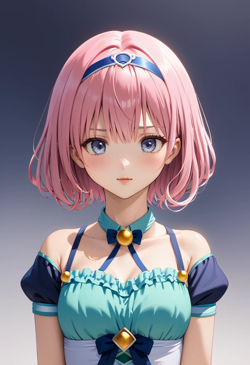 (Masterpiece、Highest quality、Very detailed、4K)、One Woman、Pink Hair、short hair、(((Momo Belia Deviluke)))、