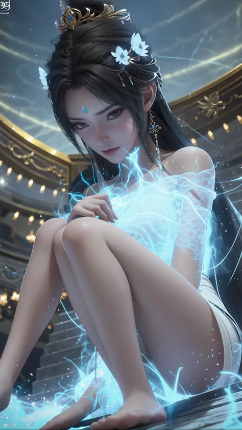 arad woman in a dress sitting on a throne, cute anime waifu in a nice dress, trending on cgstation, 8k high quality detailed art...