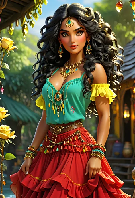 ((Shulamite gypsy )) millions of yellow and red roses , Stands tall and shows off your perfect figure at all times covers your e...