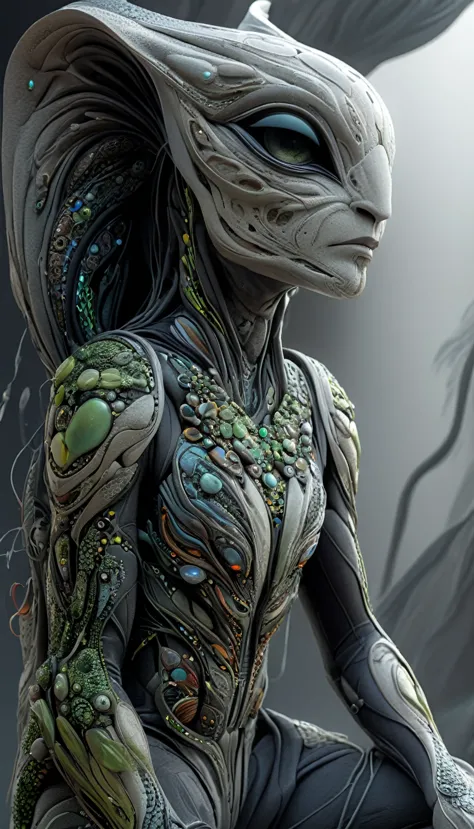 artln,
alien, character concept, body suit, druid, masterpiece, uhd, 8k, intricately detailed, photograph