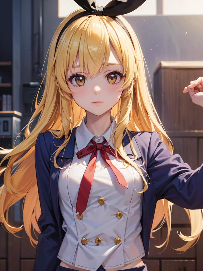 (masterpiece, best quality, highly detailed, ultra detailed, high resolution, absurdres, 4K, 8K:1.2), 
BREAK,shimakaze uniform:1.5, 10 years GIRL,Blonde_HAIR,(RED Ribbon on HAIRband:1.2)