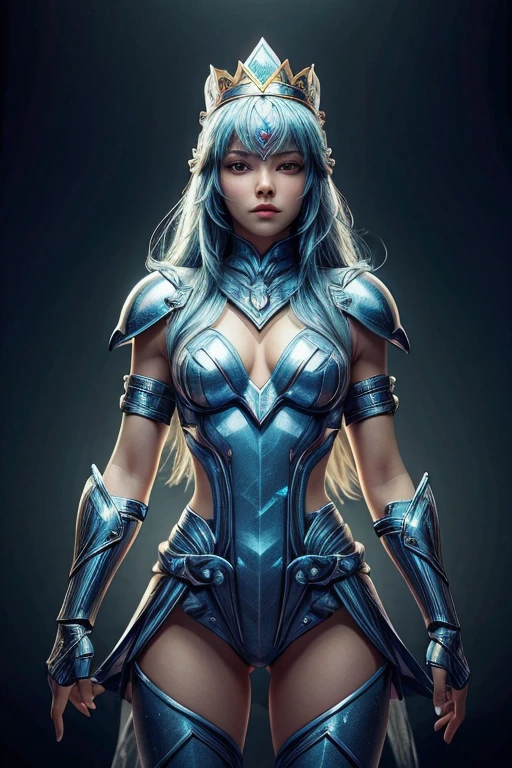 fully body photo，（best qualtiy）， （1girll）， starryskybackground, crown, one hand holding shield, one hand holding a spear, Wearing shiny gold armor， Sexy lingerie type armor，Expose your chest，Expose the waistline，Exposing thighs，cool-pose， Saint Seiya Armor， messy hair，high detal, Cinematic lighting, Sparkle, god light, Ray traching, filmgrain, hyper HD, textureskin, super detailing, Anatomical correct, A high resolution，Ultra-high saturation，hight contrast，High-gloss armor，Smooth skin，Serious expressions