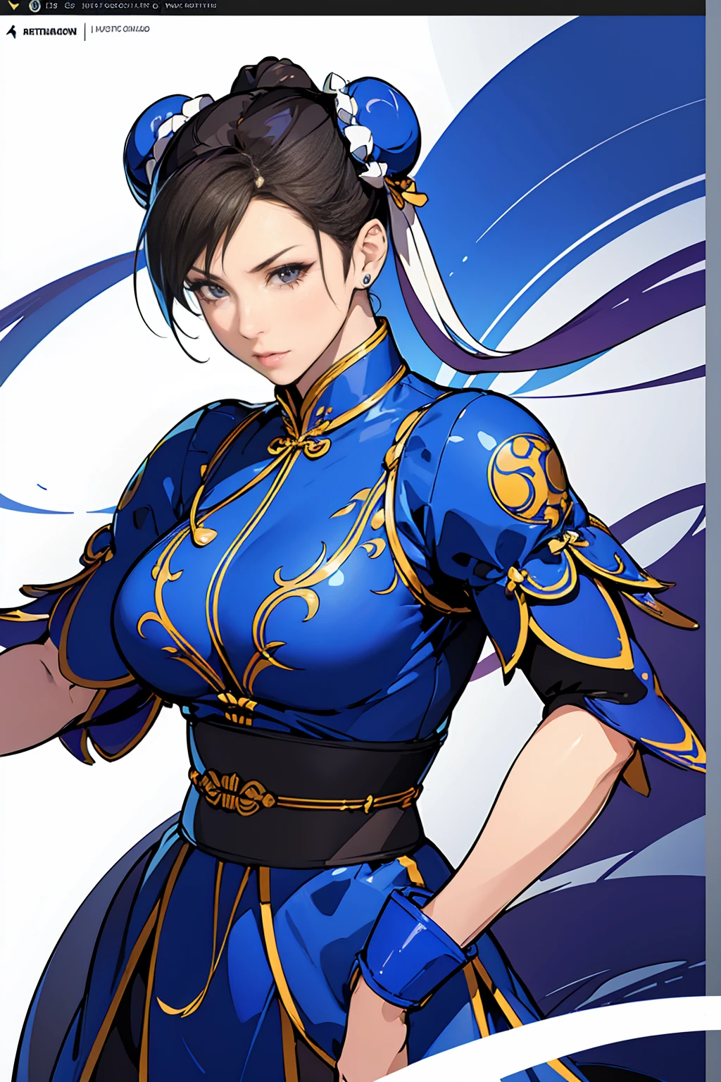 ((A woman modeled after the character Chun-Li)), , Medium Hips, Bright eyes, Very flashy, ((ultra Realist)), TM Ninja White, icon, cores Vibrants, Vector Style, Digital Art, 4K, Intricate details, attractive, Professionally done, Beautiful vector illustration, 12k resolution, ..3d, Detailed description of all characters, ((Very detailed)), ((Vibrant)),((super high quality)), ((Hyperrealism)), ((Photorealism)), [Octane Rendering] , In the city, Lots of cars (Realist), Very detailed, (Guerrilla Porn), nude