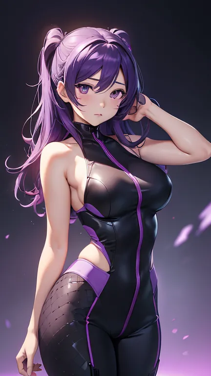 1 girl,nsfw,nozomi tojo, (love live), visor vr, clavicle, absurd, brainwashing,fighter, empty eyes,((bright purple eyes 1.8)), (...