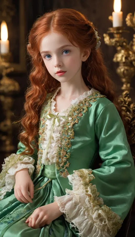 in a rococo atelier、(flat!!! tiny!!! chest), (6!! year old girl), very young!!!!!!! extremely pretty!!!!!! beautiful!!!!!!! face...