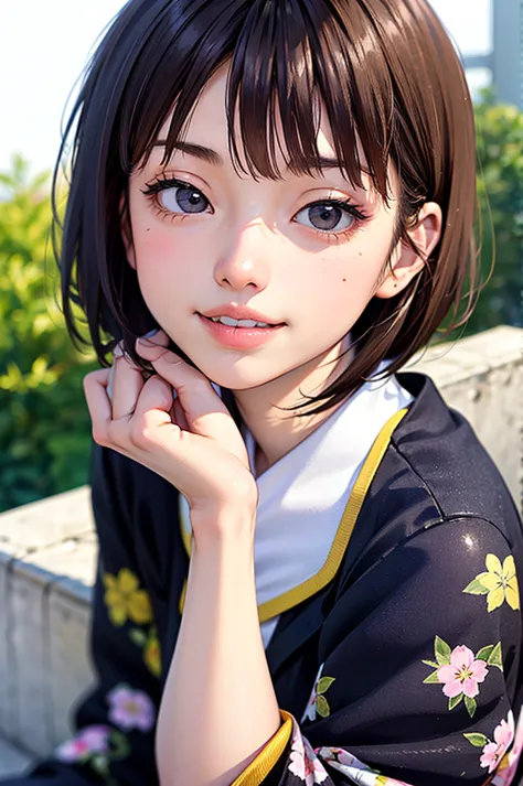 masterpiece, best quality, 1girl, solo, k-nanami, ((20yo, japanese face, japanese actress)), short hair, black hair, black eyes,...