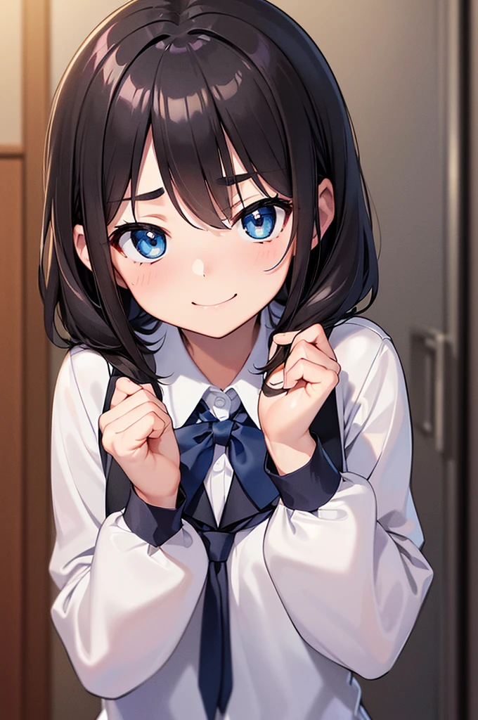 (masterpiece,Highest quality,Ultra-high resolution),((Perfect Face, Perfect body、Beautiful Eyes)),(school uniform,Shigure Ui),(Condescending expression、A mocking look、smile、Worried brow),from the front、classroom、Upper Body、Put your hands behind your back、slouch、Leaning forward、image:I can&#39;t even do this？