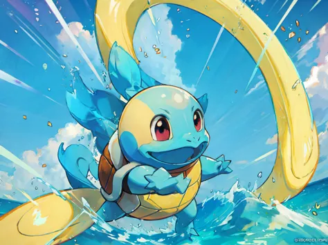 (best image quality), squirtle_pokemon, (very detailed),(detailed eye depiction:1.2),