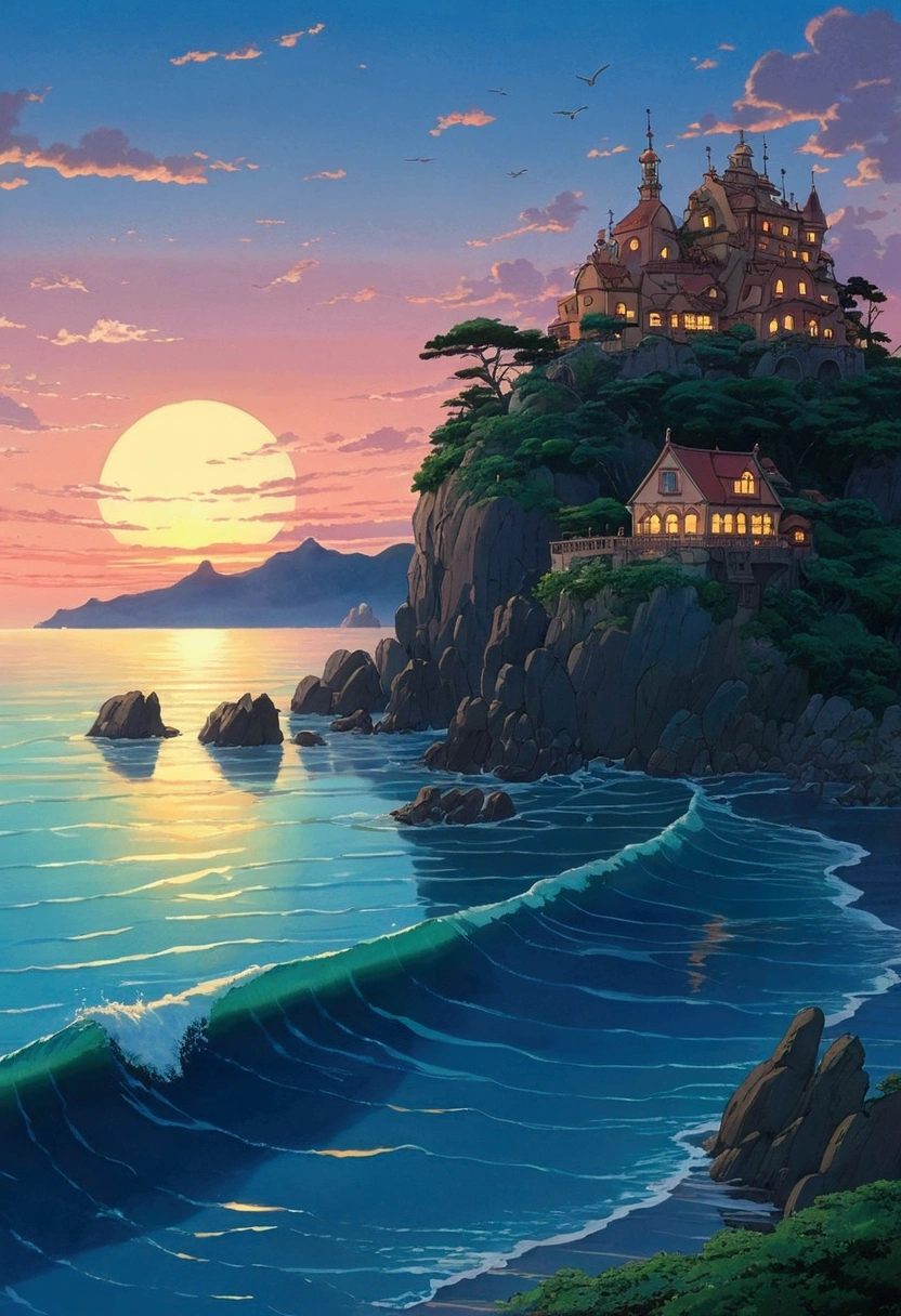 Ghibli　Sea at dusk