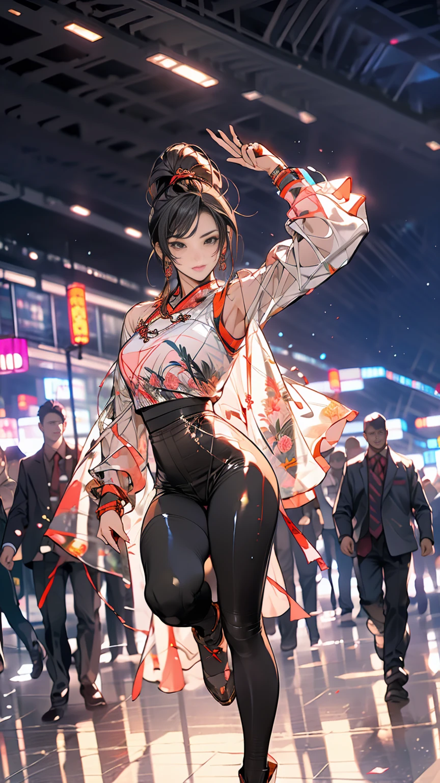 ((Master Parts,Highest quality)),One girl,Independent,Chunli,Pink Chinese Dress,青いleggings スパンデックス ,Beautiful night city background,24years, Sharp eyes, Medium chest, Toned Up, 8k, whole body, Ambient Lighting, Underbust, ring, Thick thighs, Leg details, flexible, (Standing on one leg:1.2), (Standing Split:1.3), Powerful, Hands raising one leg,Park Background,Browsing Caution,Camel,built ,(Because low:1.2),leggings