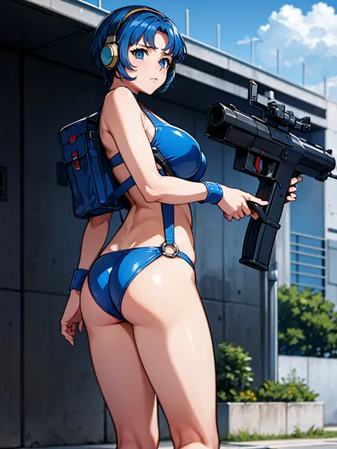 インペリアルガード戦闘服swimwear, o-ring bikini, v gundam, swimwear, absurd, high resolution, alone, cowboy shot, one girl, nomad nibble \(c...