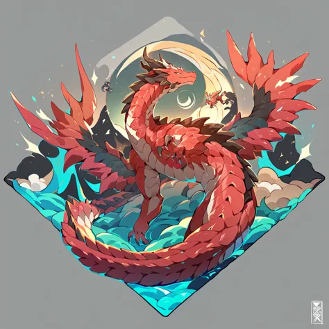 (dragon), anthropology, man, ((red body)), scales, tail, muscle, handsome, Middle Ages , เสื้อMiddle Ages , Fantasy ,The best ae...