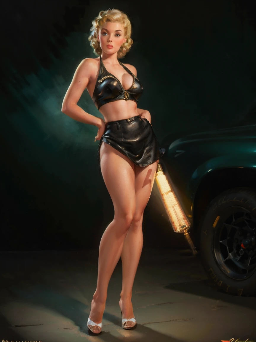 (masterpiece:1.4), (Highest quality:1.4), Retro Vintage Pinup Style, extremely detailed, Complex, hyper-detailed, (detailed hand,refer to, feet),figure, Soft lighting, 25 year old pin-up girl, Blonde, (perfection_face), Standing pose, Two Piece Bikini, Complex, Dramatic lighting, 4K, detailed_background, Caustics, full_body, Digital_figure