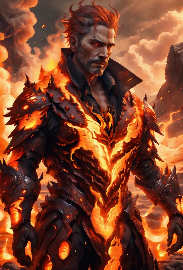 mature man with fiery abilities
