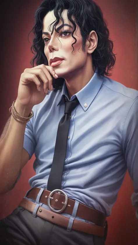 michael jackson, styling images, high quality uhd, realistic style, photo style, camera ar7 -- size 1:1. --auto --s2 smile, open...