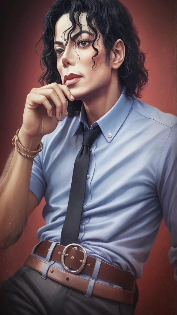 Michael jackson, Styling images, High quality UHD, Realistic style, Photo Style, Camera AR7 -- Size 1:1. --auto --s2 smile, Open your mouth, Anatomically correct, Highest quality, accurate, masterpiece, Ukiyo-e, 