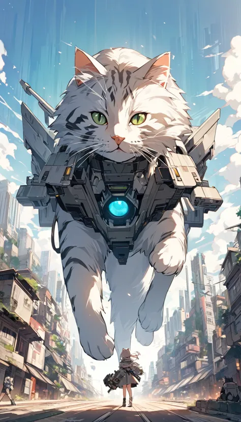 Cities 1000 Years After Human Extinction, There was a girl with a railgun，a cat