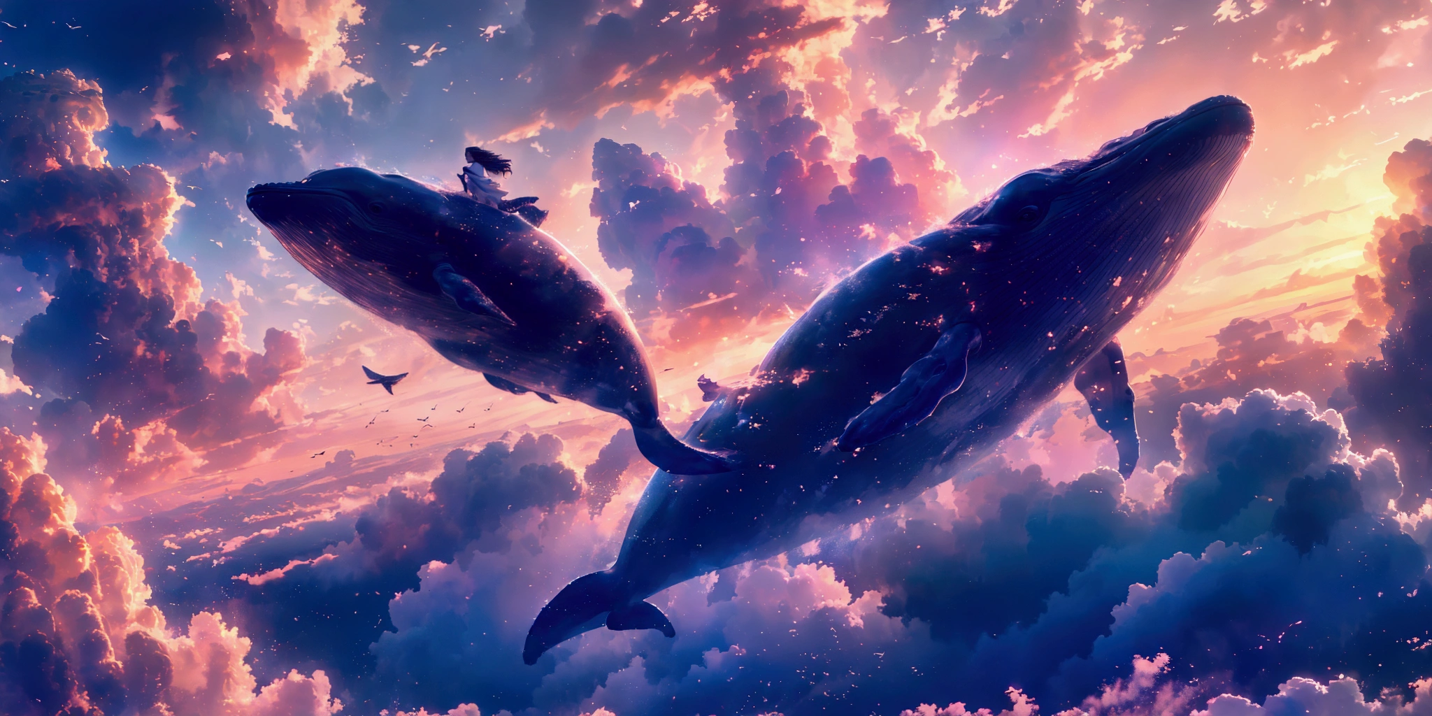 quality\(8k,wallpaper of extremely detailed CG unit, ​masterpiece,hight resolution,top-quality,top-quality real texture skin,hyper realisitic,increase the resolution,RAW photos,best qualtiy,highly detailed,the wallpaper,cinematic lighting,ray trace,golden ratio\), BREAK ,1whale\(whale\(Moby-Dick,white\),(flying in the air\(above the town\):1.5),(huge:1.3),(white:1.3), evil, horrible,,mouth open,big scars, crashing and squashing the town\(old American town\), flying toward viewer,dynamic pose, dynamic action\), BREAK ,1man\(Captain Ahab,holding large harpoon,1prosthetic leg,from back,standing\), BREAK ,background\(old American town)\),(dynamic angle:1.5),