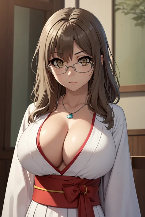 riofutaba, rio futaba, black-framed eyewear, (brown eyes:1.7), glasses, (grey hair:1.2), hair between eyes, over-rim eyewear, se...