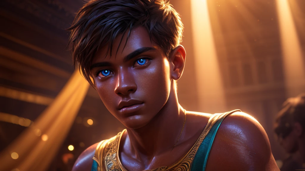 a young man wearing a diaper,beautiful detailed eyes,beautiful detailed lips,extremely detailed face,longeyelashes,shiny skin,ethereal lighting,cinematic composition,dramatic lighting,vibrant colors,photorealistic,digital art,concept art,highly detailed,8k,ultra-detailed,masterpiece,digital painting,intricate details