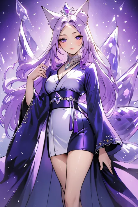 ((best quality)), ((masterpiece)), (detailed), detailed eyes, detailed hands, full-length image, female humanoid kitsune, standi...