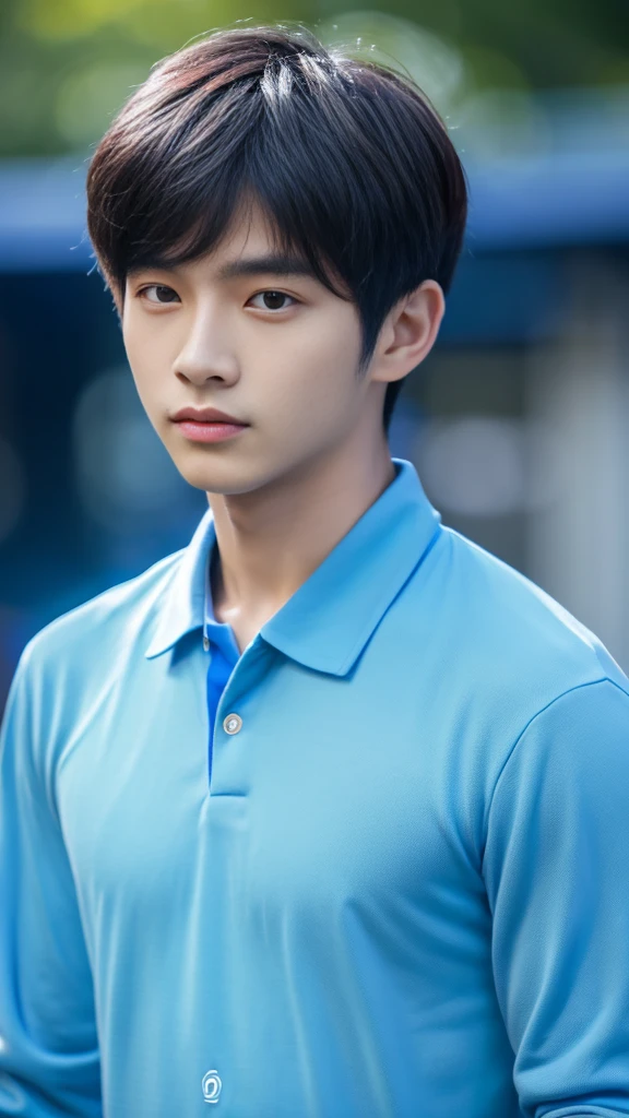 Asian alpha male in blue shirt looking at camera, Shin Jinying, Kim Do-young, Paint Ulzzang, Shen Quanrui, korean men, Shin Jin Young&#39;s Aesthetics, faceเกาหลีที่น่ารัก, handsome young man&#39;face, Jaeyong Nam, beautiful eyes、Kim Taejoon, Hyungtae, Inspiration from Jong Suk Lee, Avatar, Korean artist, Jung Jae Hyo 