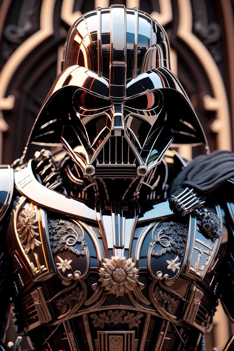 Imagine the Darth Vader GUNDAM in the style of Ultra HD animation (roman face plate)