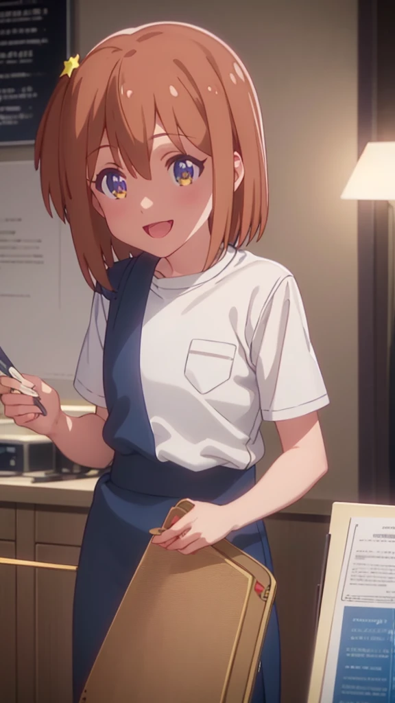 A happy  in a blue gym uniform cooking, beautiful detailed eyes, beautiful detailed lips, extremely detailed eyes and face, long eyelashes, extremely detailed CG, perfect hands, slender, flat chested, smile, joyful, big smile, happy smile, heartwarming smile, :d, best quality, 4k, 8k, highres, masterpiece:1.2, ultra-detailed, realistic, photorealistic, photo-realistic:1.37, HDR, UHD, studio lighting, ultra-fine painting, sharp focus, physically-based rendering, extreme detail description, professional, vivid colors, bokeh, anime, illustration