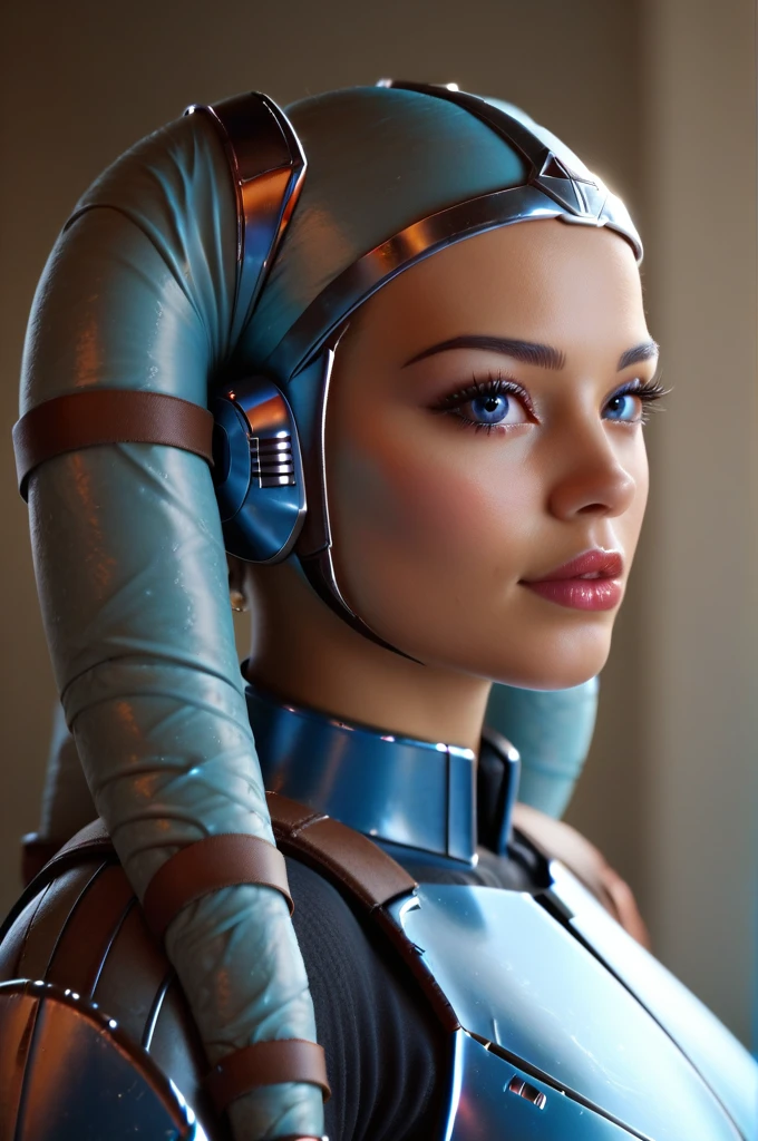 uma mulher twi&#39;lek mandaloriana, lindos olhos detalhados, lindos lábios detalhados, rosto extremamente detalhado, cílios longos, mandalorian armor, sci-fi, iluminação cinematográfica, dramático, épico, detalhes intrincados, hiper-realista, 8K, alta qualidade, fotorrealista