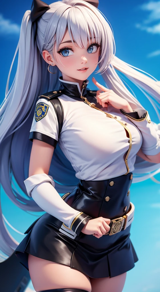 masterpiece, extremely fine and beautiful,high Quality,best quality,anime,anime art style,1female,police
uniform,tight skirt